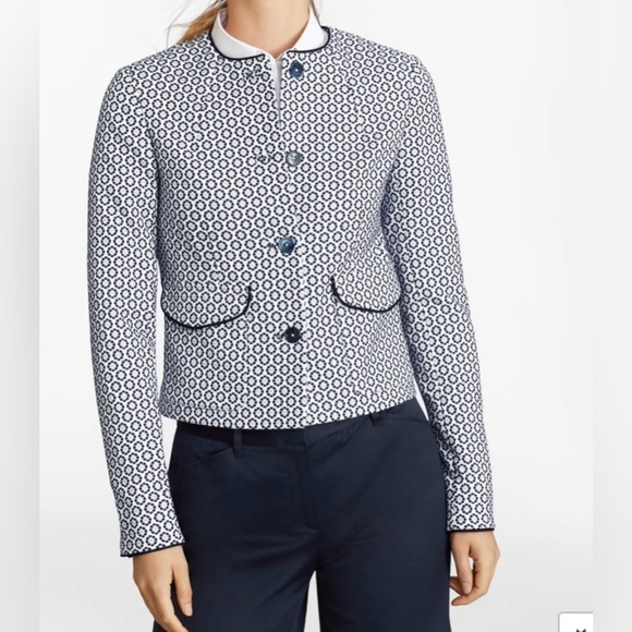Brooks Brothers Jackets & Blazers - Brooks Brothers Floral Jacquard Cropped Jacket Size‎ 8